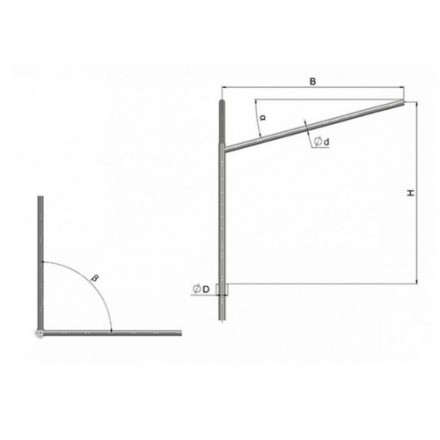 Кронштейн угловой двухрожковый на фланце 2К2(15°)-2,5-2,0-Ф5-ß-Тр.48 28 кг